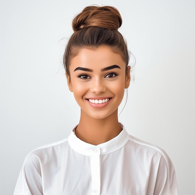 Beautiful girl in white background