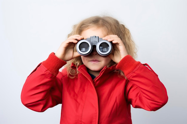 beautiful girl with binoculars