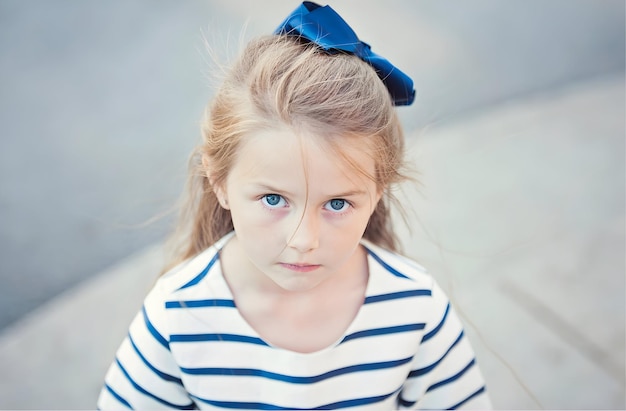 Beautiful Girl with Blue Eyes