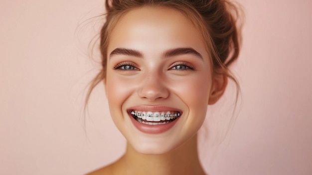 beautiful girl with braces