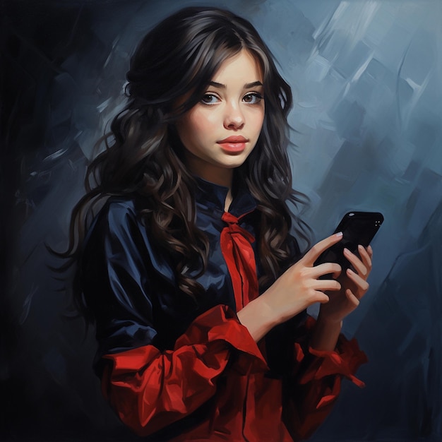 Beautiful girl with cellphone in hand