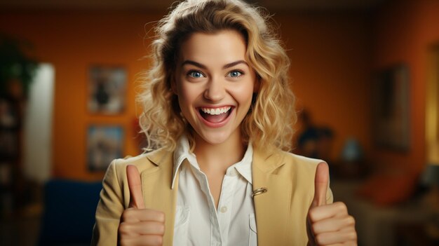 A beautiful girl with excited expression