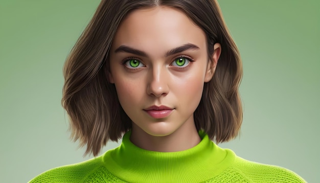 A Beautiful Girl With Green Eyes