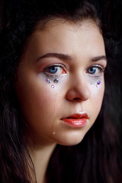 Beautiful girl with makeup in Paris