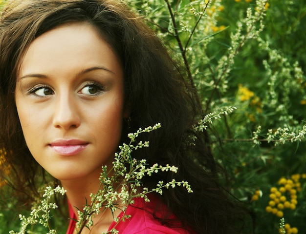 Beautiful  girl with smile. Outdoor.