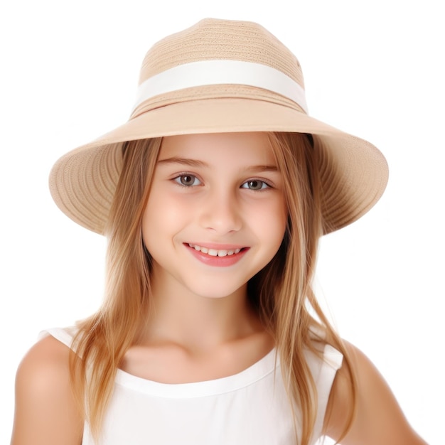 Beautiful girl with summer cap