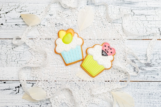 Beautiful glazed Easter cookies