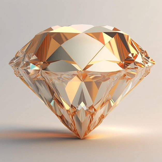 Beautiful gold diamond shape image white background AI Generated image