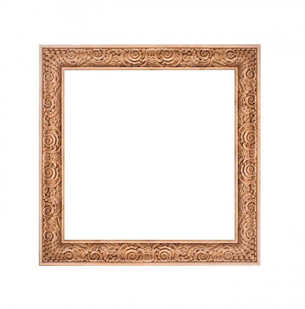 Beautiful gold frame isolated on white background