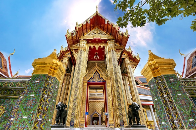 Beautiful golden arts and architecture of Ratchabophit temple the heritage ancient place, Build in King Rama 5 reign at Bangkok, Thailand