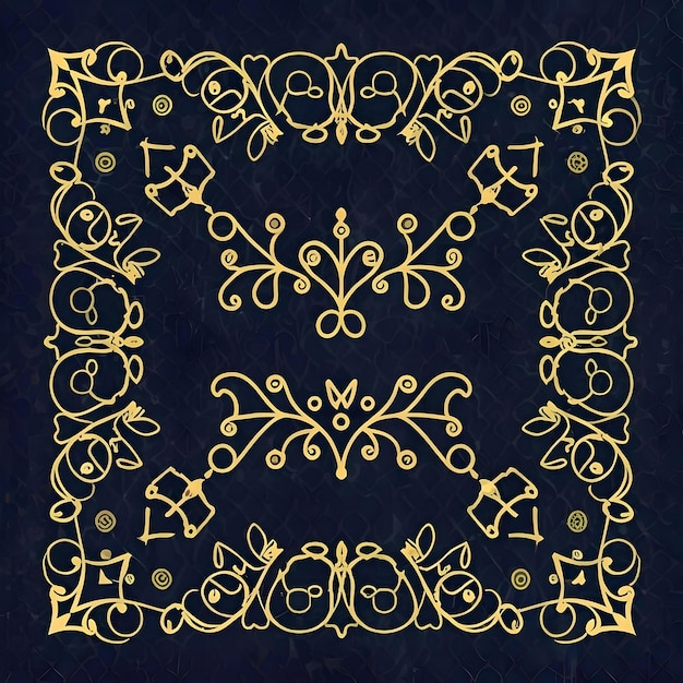 Photo a beautiful golden luxury pattern on a black background