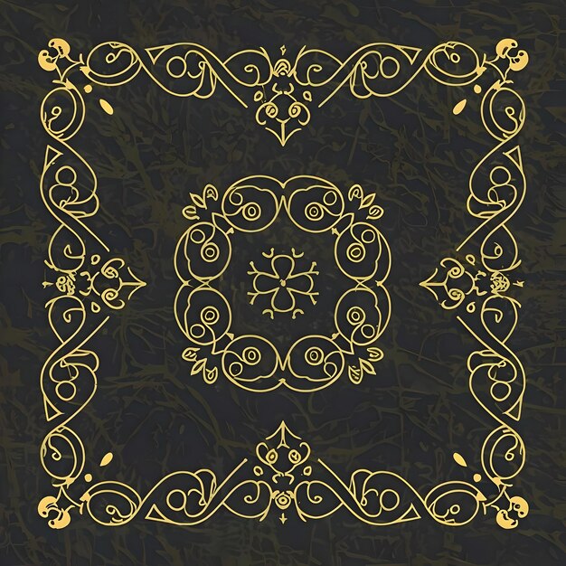 Photo a beautiful golden luxury pattern on a black background