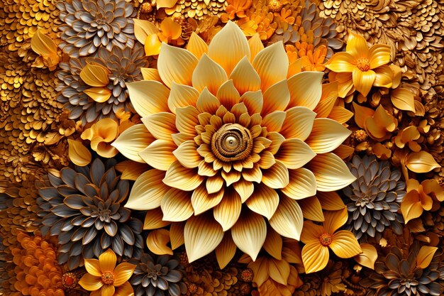 Beautiful golden mandala