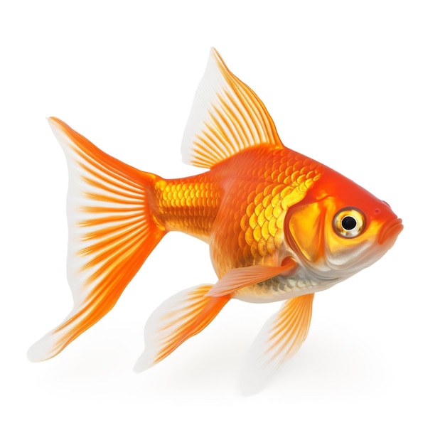 Beautiful Goldfish isolated on white background