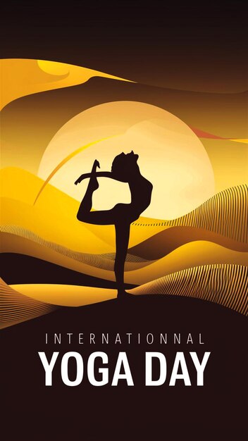 A beautiful graphical representation related to International Yoga Day a person in a yoga pose