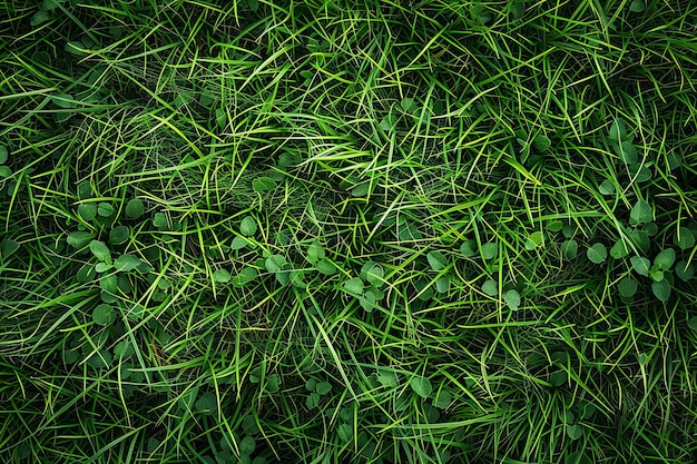 Beautiful green grass texture background top view lush short cut weed lawn from above