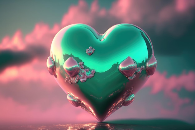 Beautiful green heart for Valentine's Day