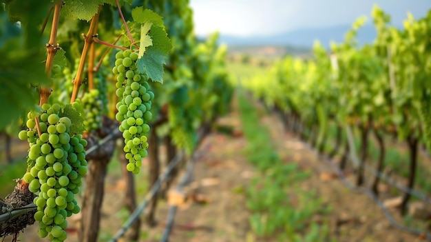 beautiful green vineyard in summer