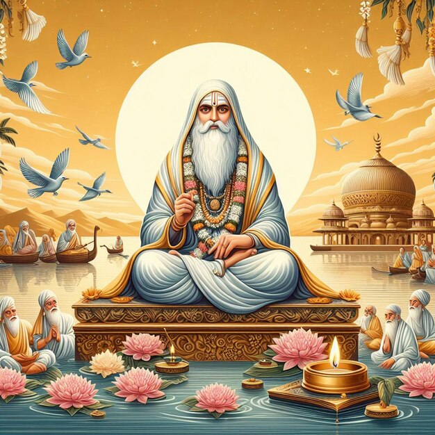 Photo beautiful guru purnima illustration