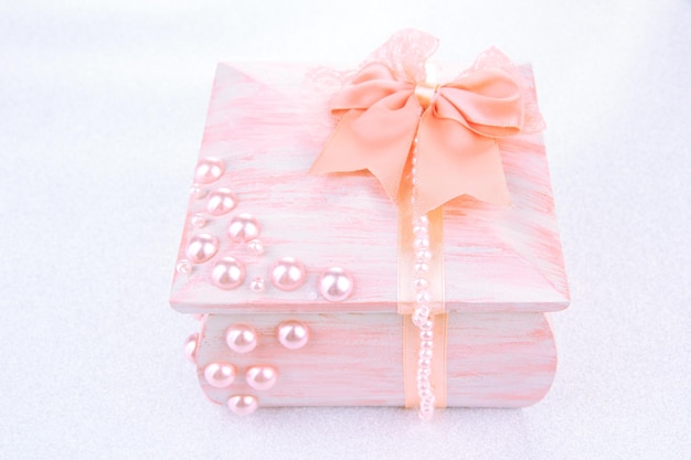 Beautiful hand made casket on light background