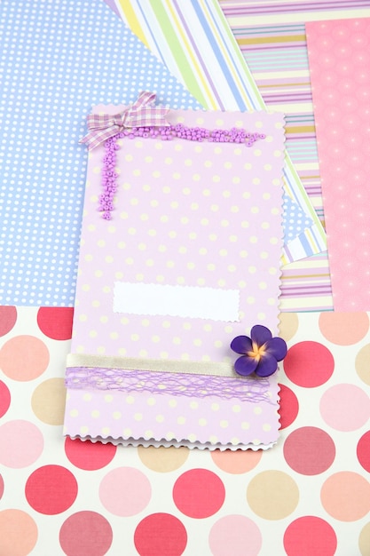 Beautiful hand made post card and papers for scrapbooking