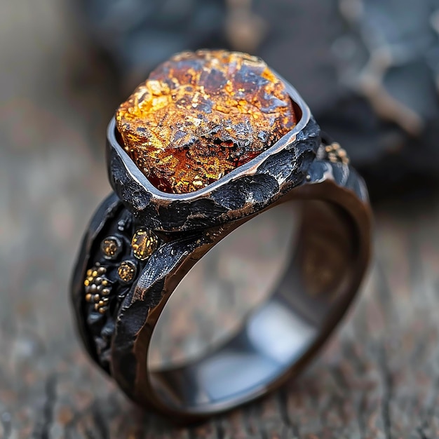 beautiful hand stone ring for mens generated by AI