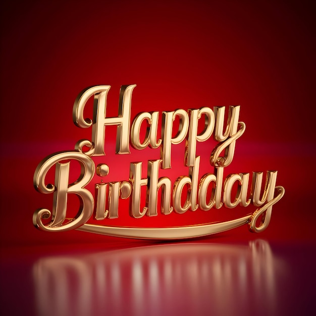 A beautiful happy birthday is written on red background