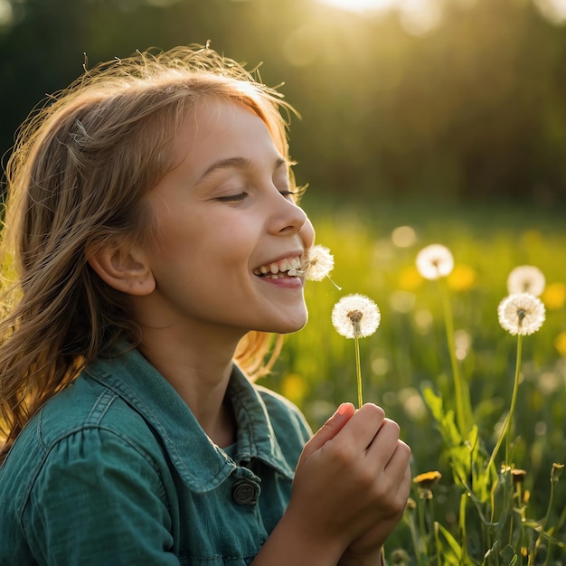 Photo beautiful happy girl photos for warm and friendly designs