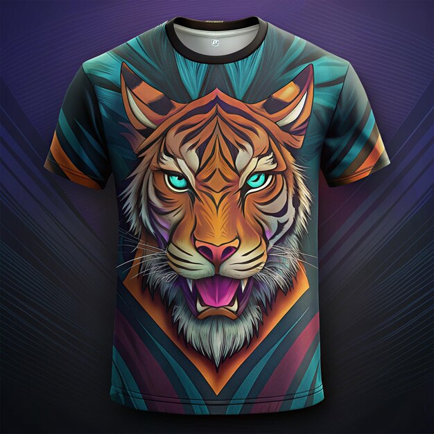 Beautiful Head a shirt with a tiger on it that has the word tiger on it Ai generated