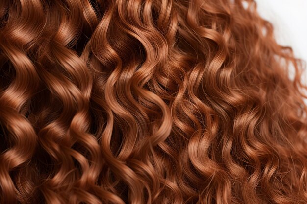 Beautiful healthy curly red hair Professional hair care Generative AI illustration