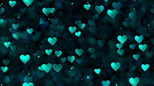 Photo beautiful heart seamless pattern with blue hearts