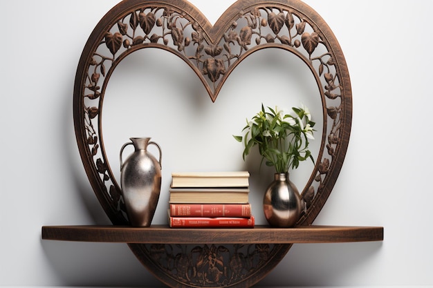 beautiful heart shape design of shelves