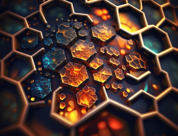 Beautiful hexagonal background natural gemstone Generative AI technology