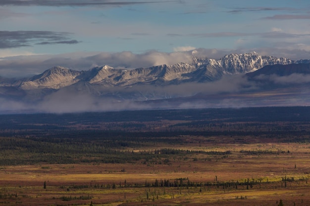 Beautiful high mountains in Alaska United States Amazing natural background