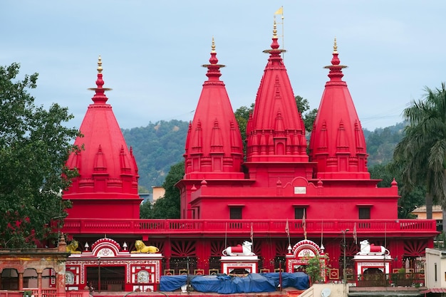 Beautiful Hindu temple at the bank of Ganga in Haridwar