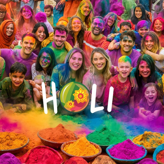 Photo beautiful holi festival background happy holi