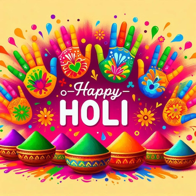 Photo beautiful holi festival background happy holi