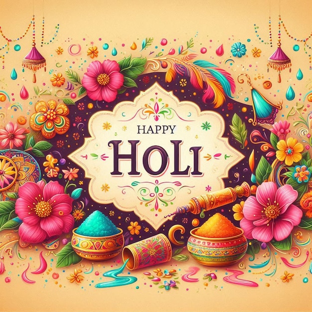 Beautiful Holi festival background happy holi