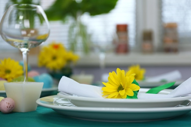 Beautiful holiday Easter table setting