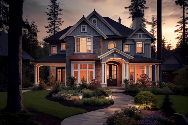 Beautiful Home Exterior in evening