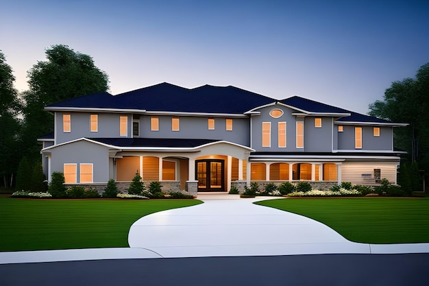 Beautiful Home Exterior in evening