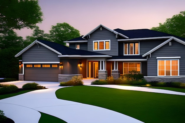 Beautiful Home Exterior in evening