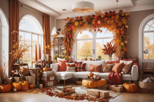 Beautiful home interior inspired by autumn