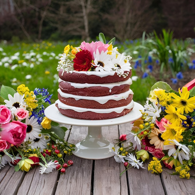 Beautiful homemade birthday cake