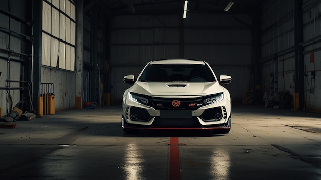 Beautiful Honda civic car with black background