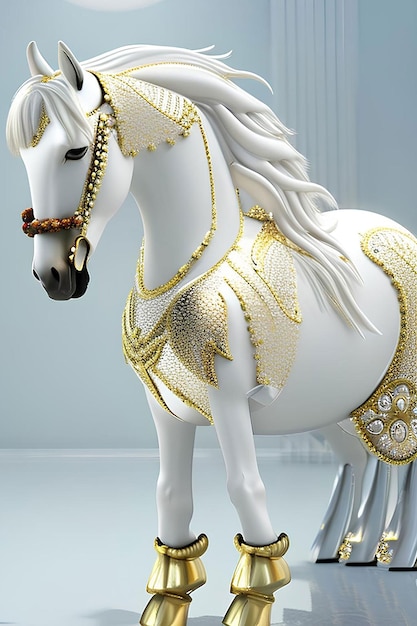 Beautiful Horse with Ornaments AI generated