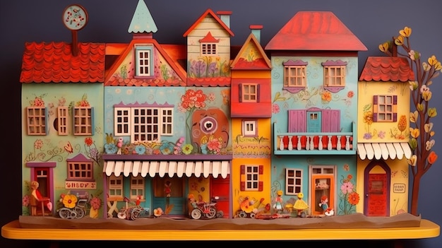 Beautiful House in Folk Art Style