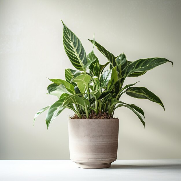 A beautiful houseplant in a ceramic pot