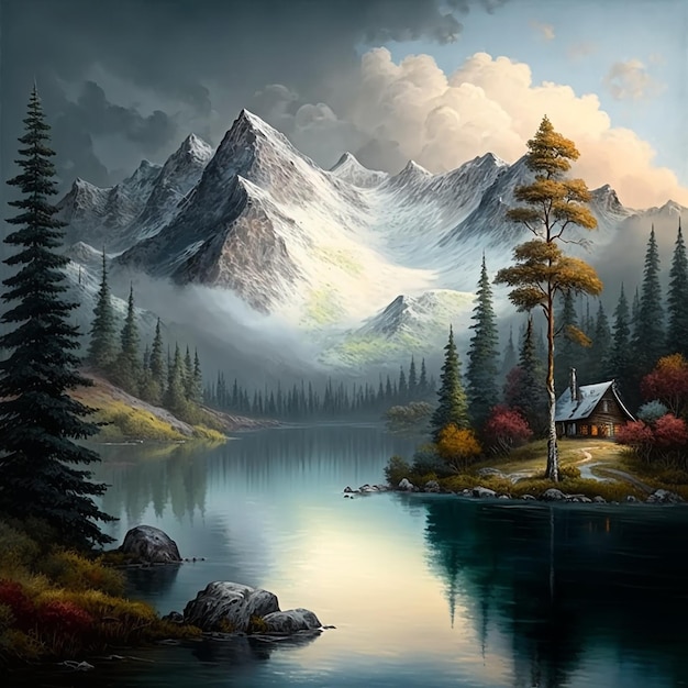 Beautiful iconic landscape art images Generative AI