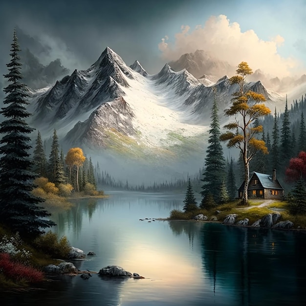 Beautiful iconic landscape art images Generative AI